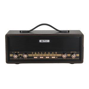 Radio sans fil vintage en bois avec récepteur à ondes courtes Radio rétro Emplacement pour carte USB/TF 35cm Design classique - Product Image 4