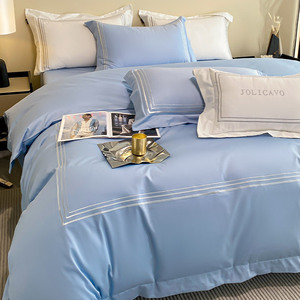 Set Sprei Katun Mesir Mewah 600 Thread-Count dengan Bordir Modern dan Bordir <span class=keywords><strong>3</strong></span> Garis untuk Semua Musim - Product Image 3