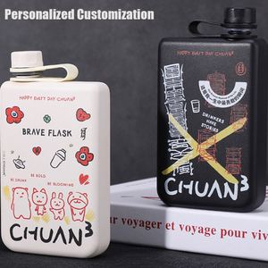 Gourde de poche plate carrée en acier inoxydable de 8 oz avec logo personnalisé pour le voyage et le camping, vente en gros, pour liqueur, whisky, alcool - Product Image 6