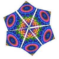 Tenture de plafond Mandala psychédélique effet kaléidoscope tie-dye, réactive aux UV, drapé de tente multi-panneaux