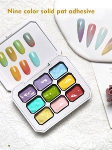 Set Gel Kuku 9 Warna Baru Tanpa Penghapus untuk Nail Art Gradien Watercolor, Pigmen Tinggi - Product Image 4
