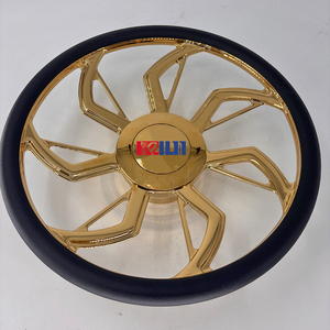 พวงมาลัยขนาด 15 นิ้ว ชุบโครเมียมสีทอง พวงมาลัยแบบกำหนดเอง - Product Image 1