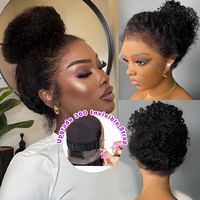 Wig tanpa lem depan renda penuh 360 tali baru murah rambut manusia siap untuk dipakai Go Wig gelombang air keriting rambut bayi UNTUK WANITA HITAM