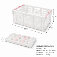 Caisse pliable ventilée pour le transport en gros de légumes et fruits, bac solide en plastique Yusu