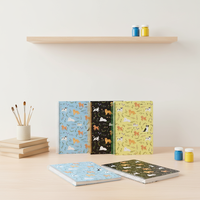Carnet scolaire A4 à spirale avec couverture en tissu, motif Chiot de Jardin des Fêtes, 200 pages, impression UV, multicolore, logo personnalisé