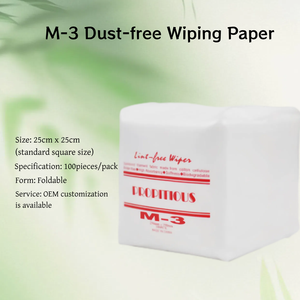 Papier d'essuyage anti-poussière JA M-3 Surface douce 25cm * 25cm * 100 Feuilles Sécurité optimale pour le nettoyage des lentilles optiques Équipement de laboratoire - Product Image 2
