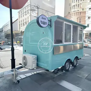 משאית אוטומטית גלידה ויתור מזון נגרר עגלת בר קפה נייד עם מטבח מנגל נגרר רכב מזון נייד למכירה