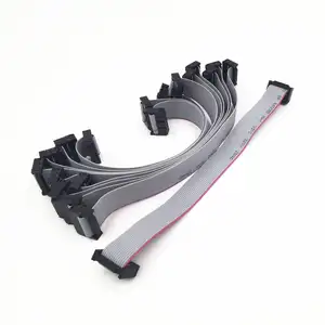 High Performance Custom IDC 2.54mm Pitch Multi Pins FC Connector IDC 28AWG Gray Flat Ribbon Cable 1.27mm Wire Harness Assembly