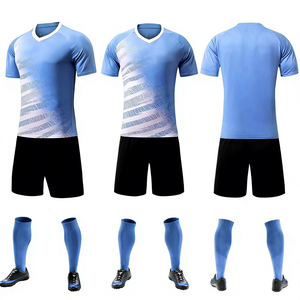 Camisetas de Fútbol Personalizadas con Logotipos para Hombre, 100% Poliéster, Transpirables, de Secado Rápido, Cuello en V, <span class=keywords><strong>Manga</strong></span> Corta, Tela Elástica, OEM - Product Image 3