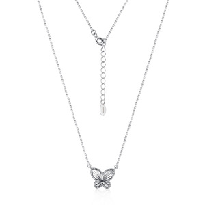Collana in Argento S925 con Farfalla Retrò, Stile Europeo e Americano, Lusso Discreto, Gioiello da Collo di Nicchia - Product Image 1