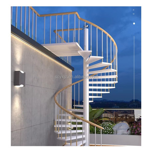 <span class=keywords><strong>Escaleras</strong></span> Espirales Modernas <span class=keywords><strong>de</strong></span> <span class=keywords><strong>Acero</strong></span> <span class=keywords><strong>Inoxidable</strong></span> con Peldaños Antideslizantes y Barandilla Resistente para Uso Residencial y Comercial - Product Image 5