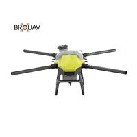 BROUAV Mini Dron agrícola de fibra de carbono 16L Pulverización de pesticidas UAV con componentes de núcleo de engranaje