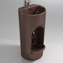 Hiện đại nhiệt độ cao dính liền gốm tích hợp cột bệ bồn rửa cho phòng tắm wudu lưu vực cho khách sạn biệt thự - Product Image 6