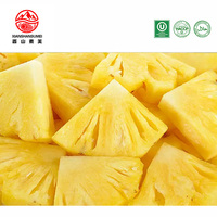 Vers gesneden zoete IQF diepvries ananasblokjes, natuurlijke gele kleur, vers ananasfruit, 10kg doos, 24 maanden houdbaarheid