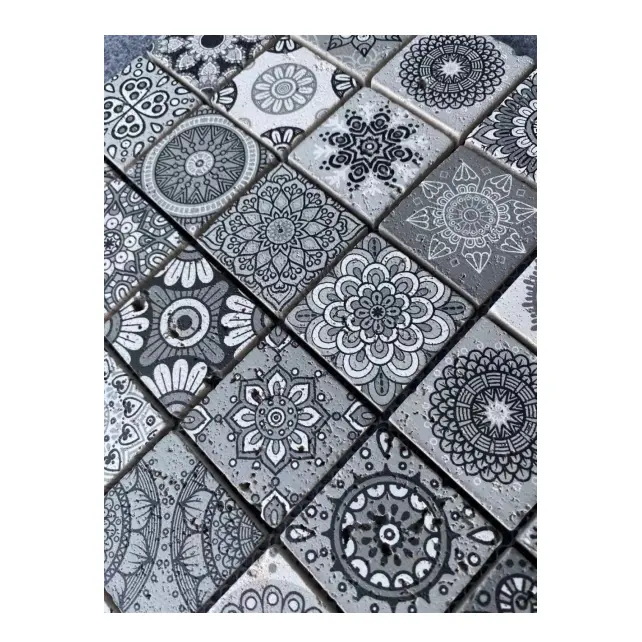 Mattonelle di mosaico di pietra di colore di mosaico decorazione della parete di colore misto di pietra mattonelle per la cucina del bagno
