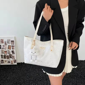 Nuevo Bolso Tote Geométrico de Gran Capacidad para Mujer, con Dos Correas, de Poliéster, Moderno, Casual, Combinable con Todo, con Cierre de Cremallera - Product Image 3