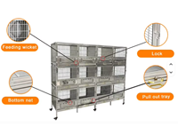 Cage pour animaux de compagnie en acier inoxydable 304 à 3 étages verrouillable pour chats, oiseaux, petits animaux et lapins avec plateau de nettoyage et design durable