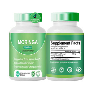 Oem China Fabriek Private Label Groothandel Biologische Veganistische <span class=keywords><strong>Moringa</strong></span> Leaf Extract <span class=keywords><strong>Capsules</strong></span> - Product Image 1