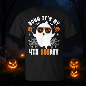 T-shirt d'anniversaire Halloween Ghost Boo, design amusant pour la 4ème anniversaire - Product Image 3