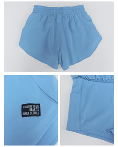 Shorts de sport décontractés pour femmes, coupe ample, taille haute, effet amincissant, pour fitness, Pilates, entraînement, yoga, longueur trois-quarts, logo personnalisé - Product Image 6
