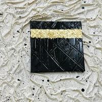 Médaille décorative fragile en métal doré antique moderne contemporain, feuille d'or, peinture à l'huile sur plâtre texturée, 9*9cm