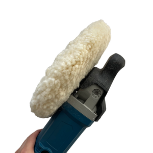 Roue <span class=keywords><strong>de</strong></span> polissage en <span class=keywords><strong>laine</strong></span> professionnelle à double face <span class=keywords><strong>de</strong></span> 8 pouces avec pompons, tampon <span class=keywords><strong>de</strong></span> polissage <span class=keywords><strong>de</strong></span> voiture en <span class=keywords><strong>laine</strong></span> torsadée OEM - Product Image 4