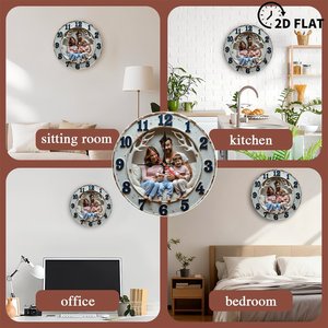 Round Wooden Wall <b>Clock</b> 25x25cm Quartz Silent Home Decoration <b>Clock</b> - Product Image 3