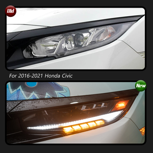 Faros delanteros LED estilo RS para Civic de 10.ª generación (2016-2021) con luces diurnas y direccionales secuenciales. - Product Image 3