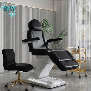 Nouvelle conception de mobilier de salon de coiffure, table de massage électrique rose réglable à 3 moteurs, ensemble de chaise et de lit avec traitement médical - Product Image 5