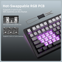 Clavier de jeu mécanique sans fil Zornher ZH870 80% Noir Son Crémeux Personnalisé Touches PBT Translucides RGB Hot-Swappable