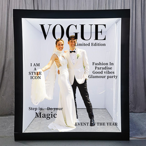 2025 nuovissimo servizio fotografico della scatola di moda scatole fotografiche in vetro trasparente di Vogue cabina del <span class=keywords><strong>telefono</strong></span> del matrimonio - Product Image 1