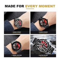 Montre à quartz pour homme SKMEI 1990, bracelet en acier inoxydable, cadran rotatif, résistance à l'eau 3ATM, style sport lumineux