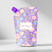 Feuille d'aluminium thermoscellable personnalisée 500ml shampooing détergent conditionneur savon hydratant recharge pochette en plastique avec bec verseur avec bouchon