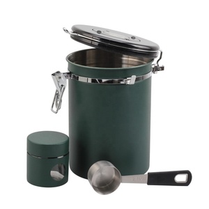 Stainless Steel <b>Coffee</b> Container Airtight with Small Travel Container <b>Coffee</b> Bean Storage Canister with Scoop Green - Product Image 3