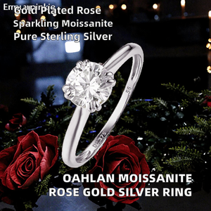 OAHLAN Joyería Fina, Anillo de Compromiso y Matrimonio para Mujer, Plata de Ley 925 con Moissanita, Seis Puntas, Regalo - Product Image 2