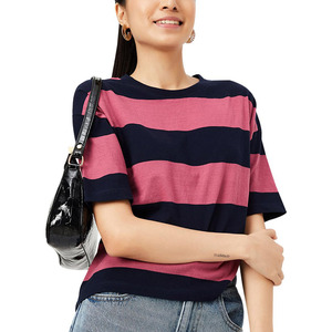 Camisetas de Verano para Mujer, Estilo Informal, de Poliéster/Algodón, Corte Regular, Manga Corta, Ecológicas, a la Moda - Product Image 1