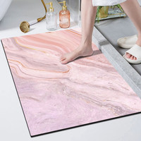 Tapis de sol de salle de bain simple en terre de diatomée, très absorbant, antidérapant, séchage rapide, style chinois moderne pour l'entrée des toilettes