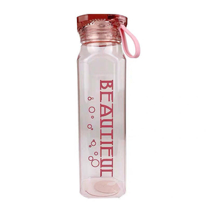 Bouteille d'eau carrée en verre à prix abordable pour l'été, pour étudiants (hommes et femmes), couple, cadeau portable, 500 ml - Product Image 6