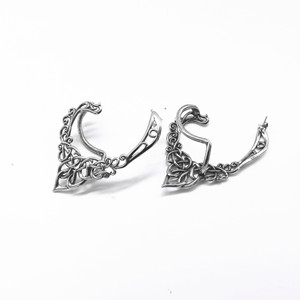 yunnique Tibetan Silver <b>Cuff</b> <b>Earrings</b> Hollow Pattern Design Unisex Ear Clips Fashion Jewelry - Product Image 3