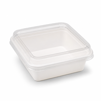 Conteneur alimentaire carré jetable en PP blanc 1000 ml 224x224x51 mm avec couvercle transparent, boîte à repas familiale, boîte à bento, boîte à repas pour fête, qualité alimentaire