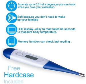 Гибкий портативный медицинский цифровой термометр высокой точности памяти водонепроницаемый быстро считывающий Термометры Температуры Тела - Product Image 5