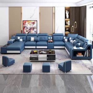 <span class=keywords><strong>Divano</strong></span> <span class=keywords><strong>Angolare</strong></span> Modulare di Alta Qualità con Design Moderno ed Essenziale, Funzioni Audio Musicali e Ricarica USB per Arredamento Casa - Product Image 5