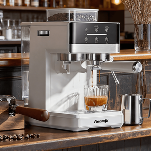 Machine à café tout-en-un entièrement automatique avec moulin intégré et mousseur à lait à vapeur - Product Image 1