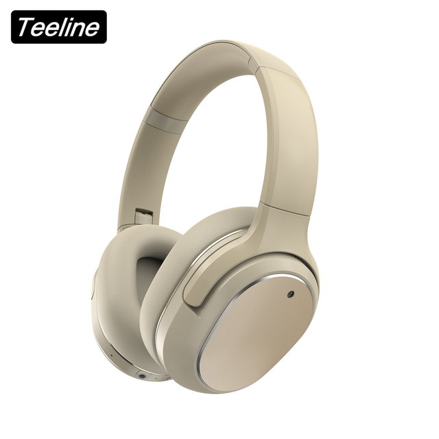 Active Noise Cancelling Wireless Over-Ear Headphones Bass Boost Foldable Design Built-in Mic Custom Logo Lightweight DJ Sports