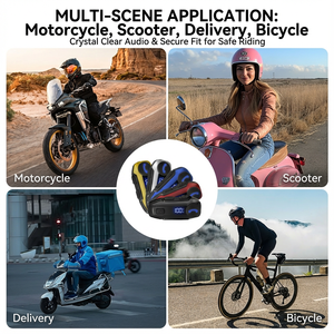 TNICER T6 Motorcycle <strong>Helmet</strong> For V5.3 Headset With ENC Noise Cancellation Waterproof IP67 Type-C Charging - Product Image 2