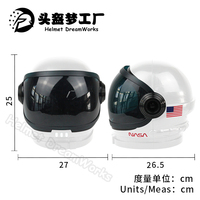 Casque d'astronaute pour Halloween, blanc, avec visière solaire amovible