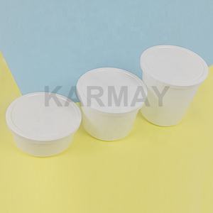 500g 20OZ Pot en plastique avec couvercle pour crème glacée au yaourt crème sure emballage lyophilisé blanc exportation Asie du Sud-Est - Product Image 5