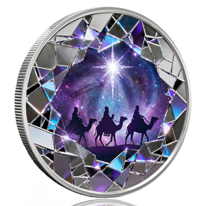 Moneda Conmemorativa <span class=keywords><strong>de</strong></span> 1 oz con la Estrella <span class=keywords><strong>de</strong></span> Belén <span class=keywords><strong>de</strong></span> los Tres <span class=keywords><strong>Reyes</strong></span> Magos, Medallón <span class=keywords><strong>de</strong></span> Mosaico <span class=keywords><strong>de</strong></span> Vidrio Estampado con la Escena <span class=keywords><strong>de</strong></span> la Natividad Cristiana, Regalo - Product Image 1