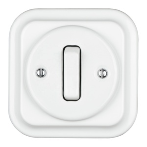 Interruptores de luz de potencia vintage cuadrados montados al ras de porcelana con acabado brillante de lujo - Product Image 3