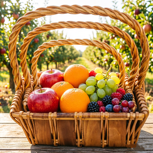 Cesto da Picnic in Salice Economico per Ordini Campionari, Artigianato Naturale in Salice, Cesti Intrecciati Durevoli per Frutta e Pane - Product Image 3